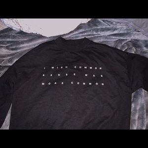 Black Crewneck Graphic Sweater